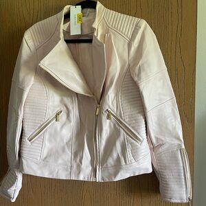 Calvin Klein Women's Light Pink Leather Jacket